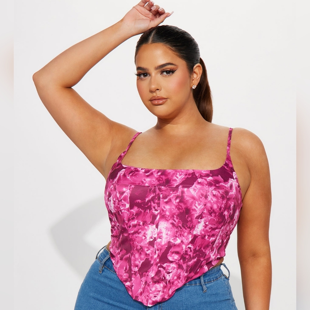"Bring Me Flowers" Pink Floral Corset Top- FASHION NOVA